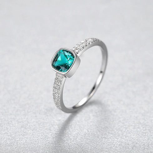 Cushion Cut Sterling Silver Engagement Ring Journee